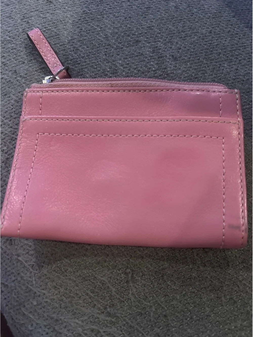 Authentic Coach compact wallet/card case in soft pink genuine leather.